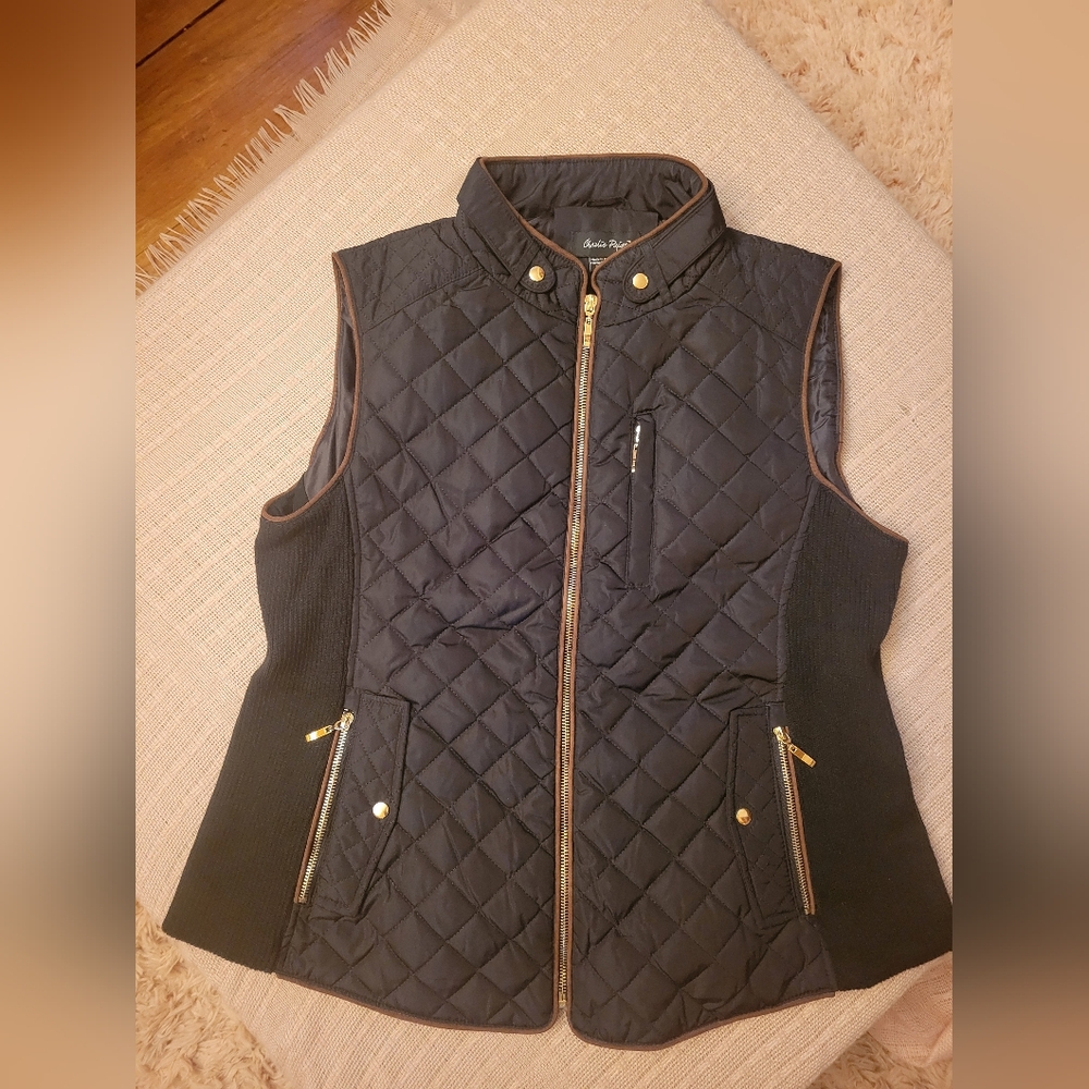 Black Charlie Paige Lightweight Quilted Vest Size XL
